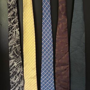 Elegant Men's Tie Set - Black, Yellow, Blue, Brown, Gray